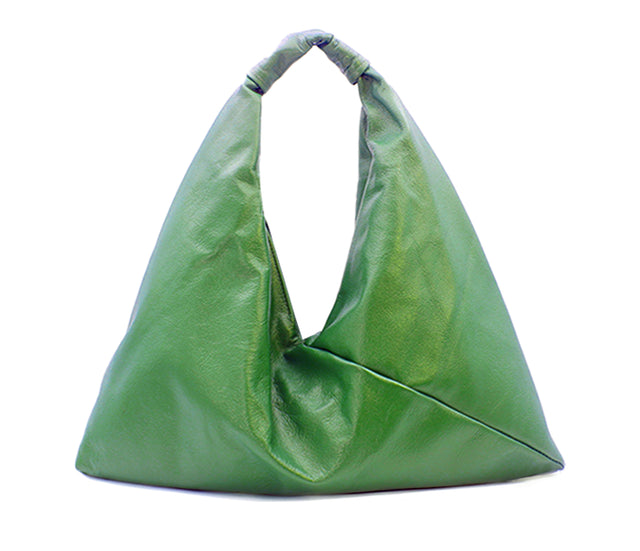 peridot 18" x 18" leather hobo bag