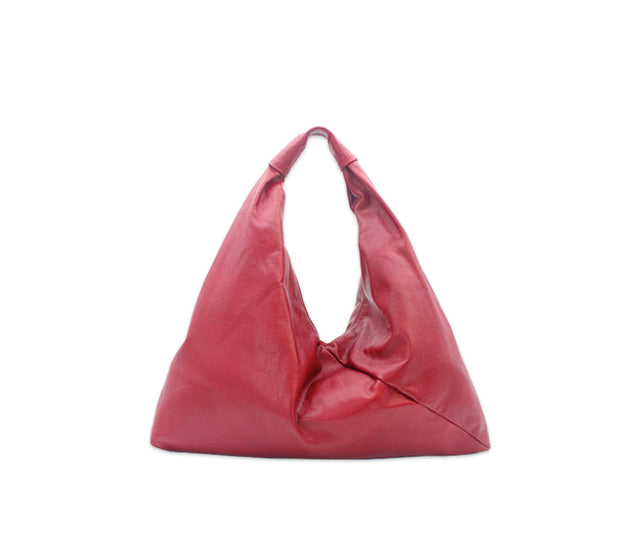 maraschino 13" x 13" leather hobo bag