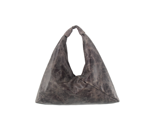 espresso 13" x 13" leather hobo bag