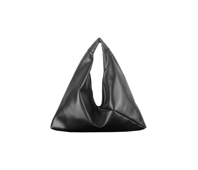 black 13" x 13" cactus leather hobo bag