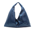 twilight blue 18" x 18" leather hobo bag