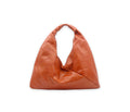 tangerine 13" x 13" leather hobo bag