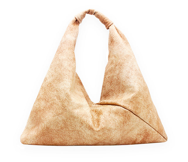 toasted marshmallow 18" x 18" leather hobo bag