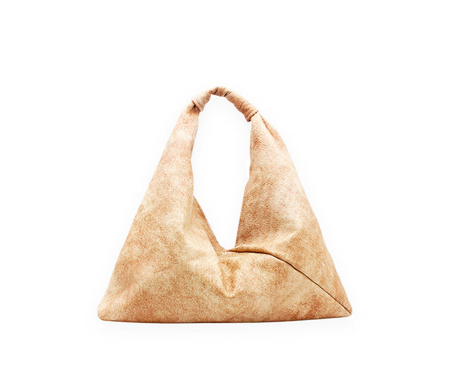 toasted marshmallow 13" x 13" leather hobo bag
