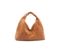 caramel 13" x 13" leather hobo bag