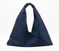 blue suede 18" x 18" leather hobo bag