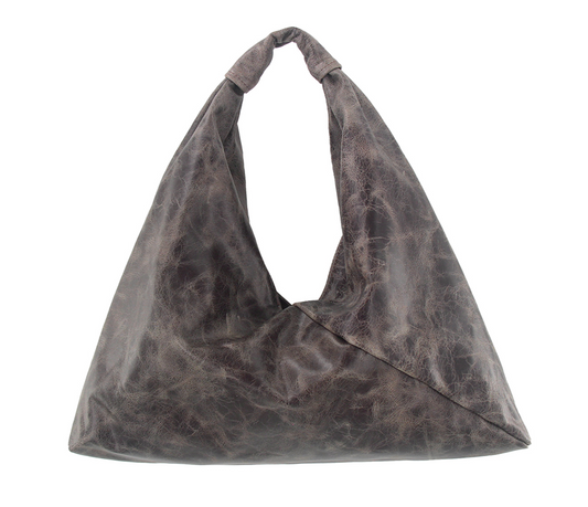 espresso 18" x 18" leather hobo bag