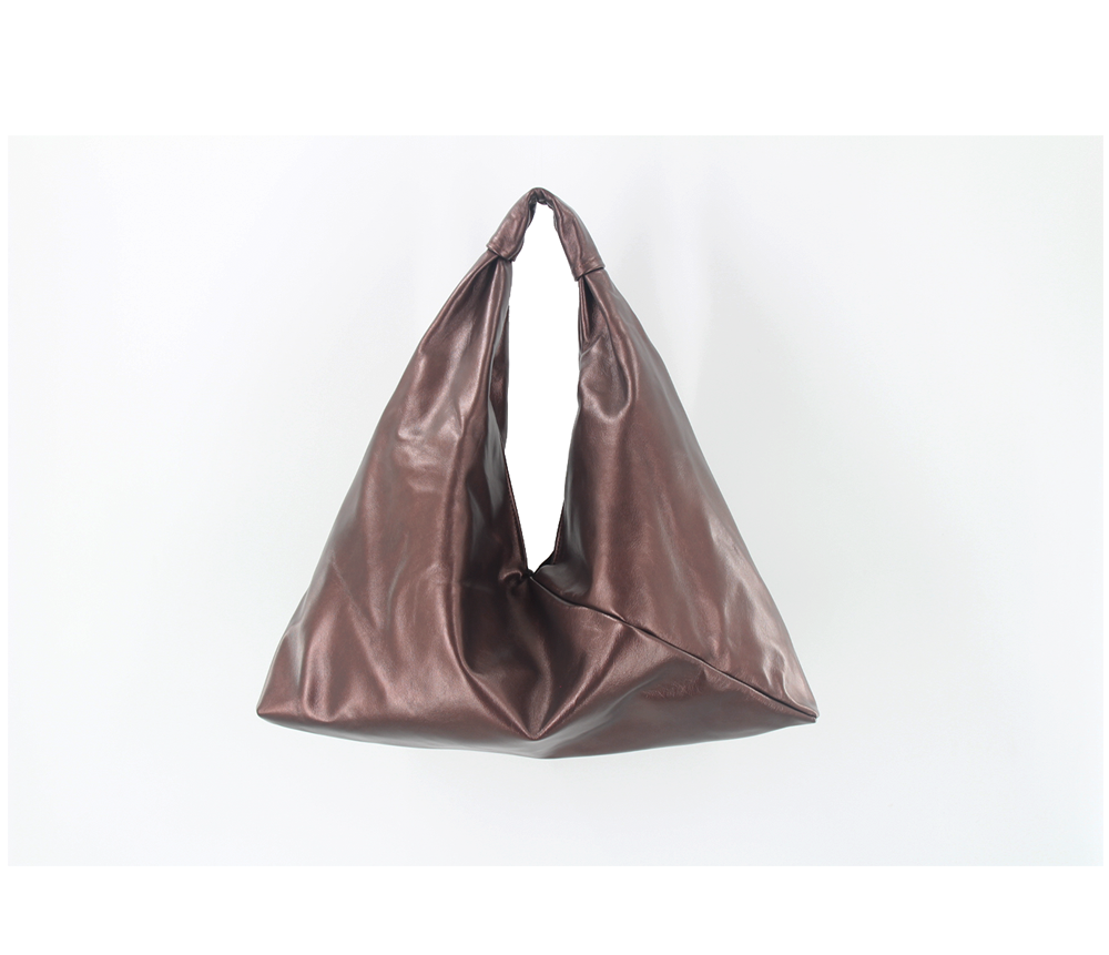 copper 13" x 13" leather hobo bag