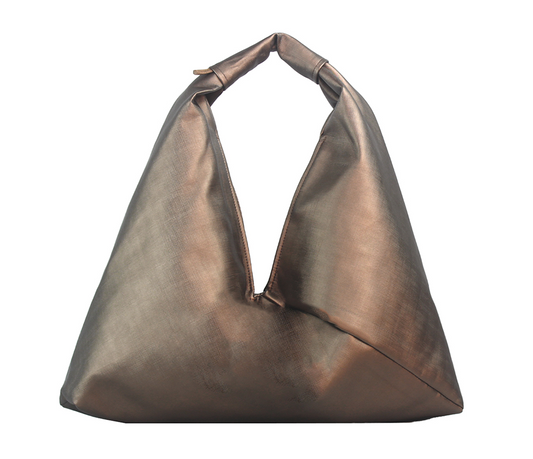 copper 18" x 18" vegan leather hobo bag