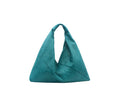aquamarine 13" x 13" leather hobo bag