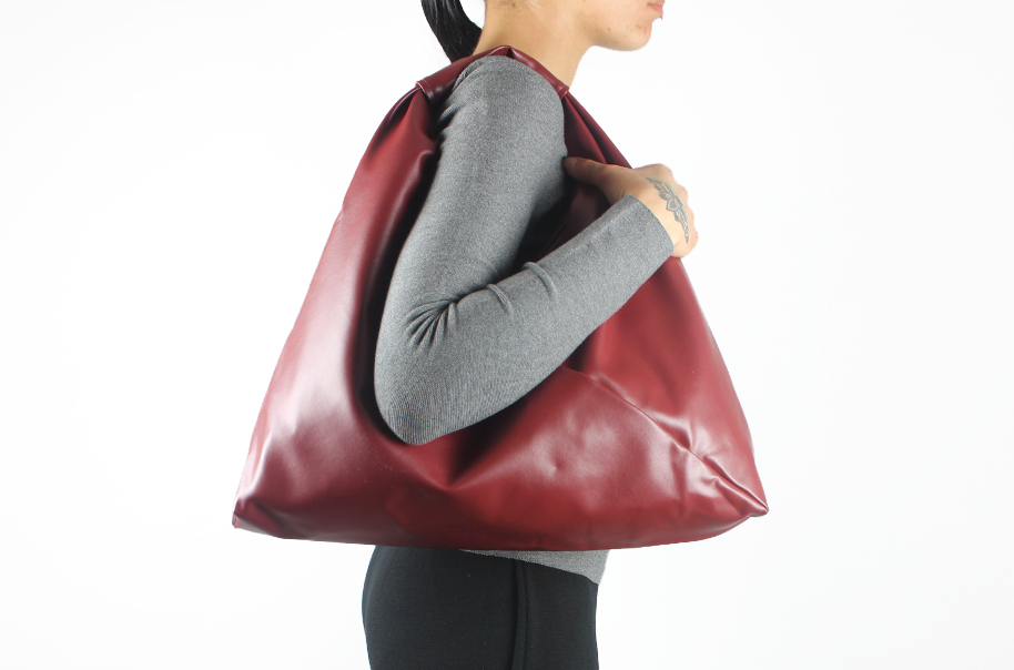 bordeaux 18" x 18" cactus leather hobo bag