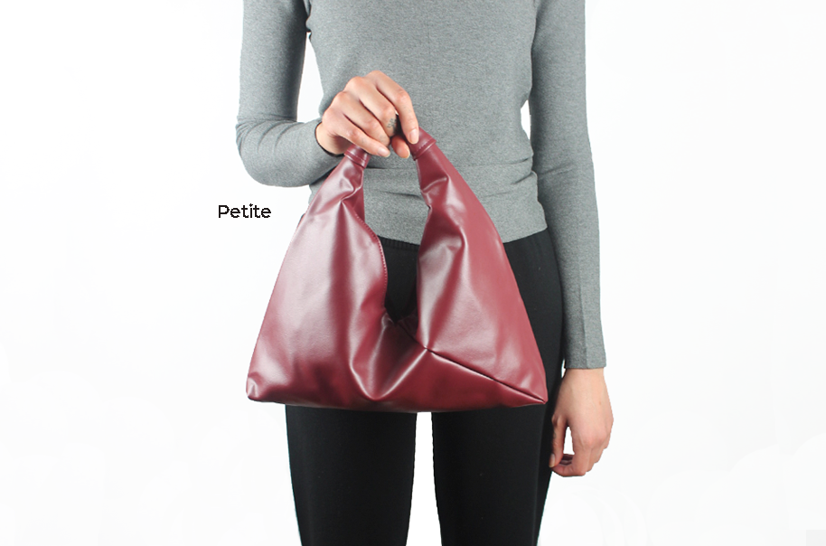 bordeaux 13" x 13" cactus leather hobo bag