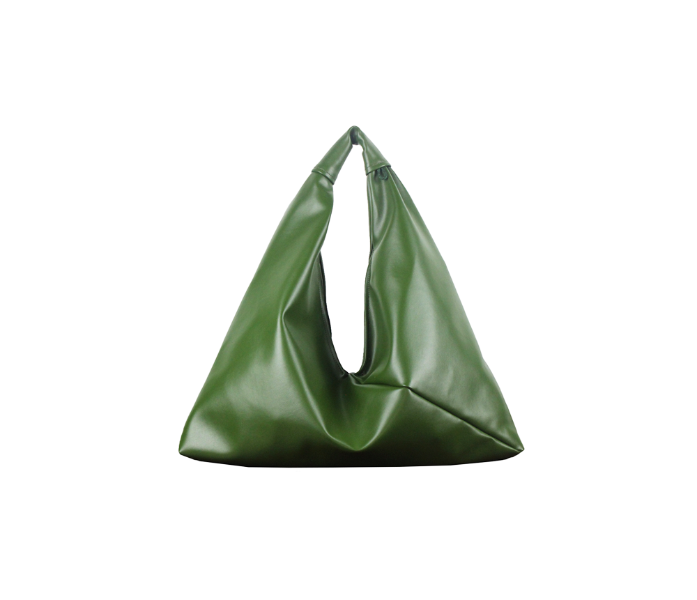fern green 13" x 13" cactus leather hobo bag